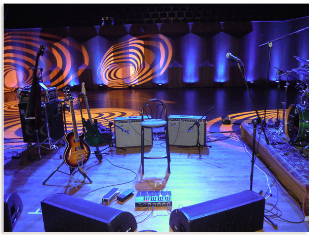 psychedelic stage setup