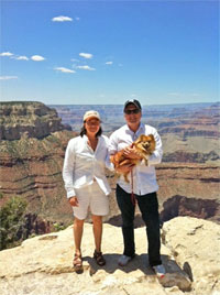 Carmen and I and our Grand Companion!